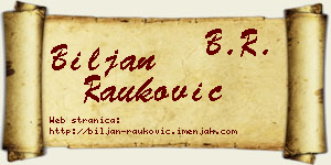 Biljan Rauković vizit kartica